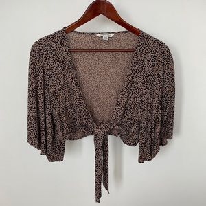 American Eagle Cheetah tie top Size M